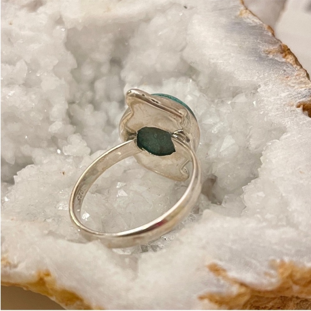 Azurite Sterling Silver Ring 925 Size 7 - Picture 4 of 7